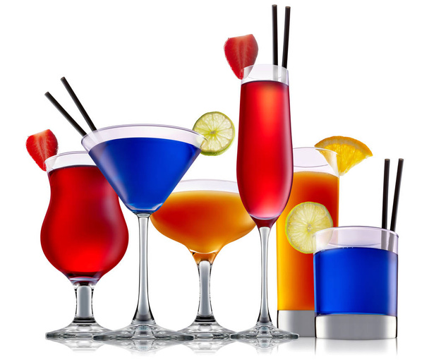 Alcohol cocktail instellen - Foto, afbeelding