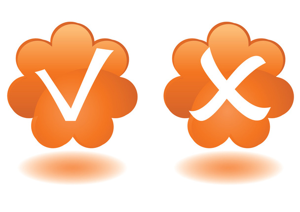 Orange flowers buttons - Vector, Image