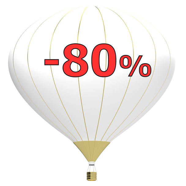 Prodej plakát koncept s procenta discount.3d ilustrace banner s balon. Design pro banner, leták a brožura pro události propagace podnikání nebo obchodním domě. Izolované na bílém pozadí - Fotografie, Obrázek