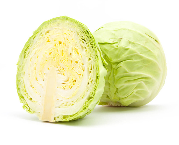 Sliced green cabbage isolated  - 写真・画像