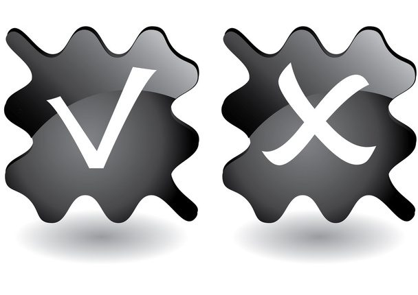 Botones cuadrados en blanco y negro
 - Vector, imagen