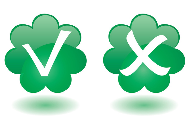 Green flowers buttons - Vector, Image