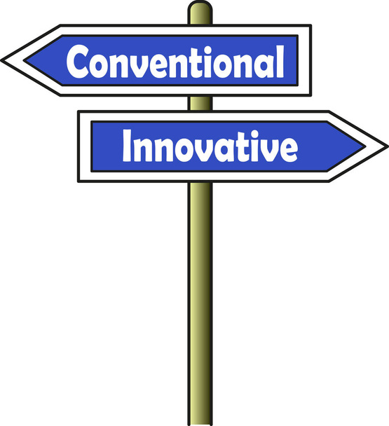 Conventional - Innovative street sign blue - Vector, Image
