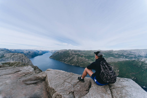 Norway is an unforgettable place for a man - Fotoğraf, Görsel