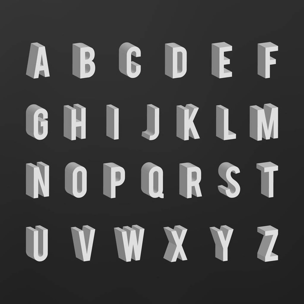 Vektor 3d isometrisches Alphabet. Buchstabe geometrisches typografisches Zeichen - Vektor, Bild