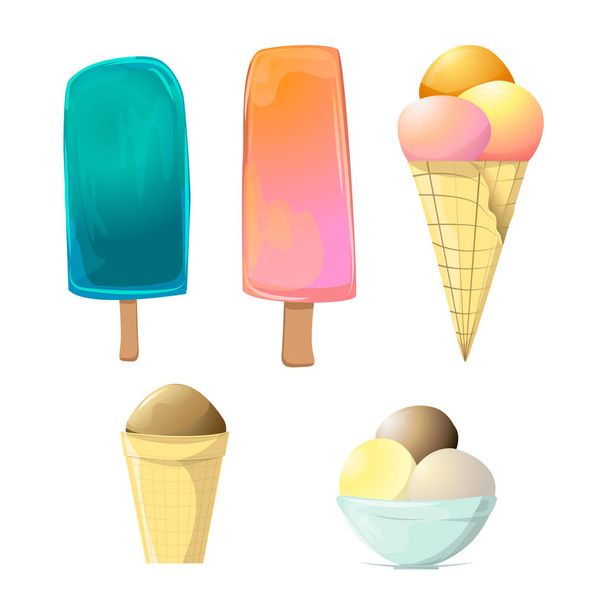 illustrations vectorielles de crème glacée isolées sur blanc, version améliorée
 - Vecteur, image