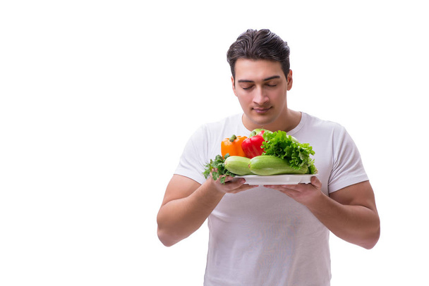 Człowiek w zdrowe jedzenie koncepcja - Zdjęcie, obraz