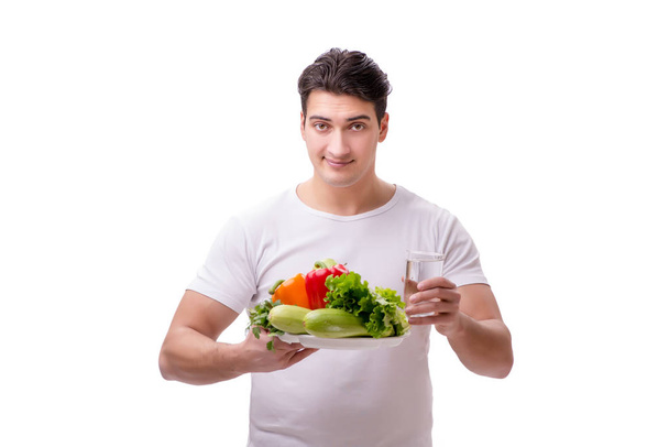 Hombre en concepto de alimentación saludable
 - Foto, imagen
