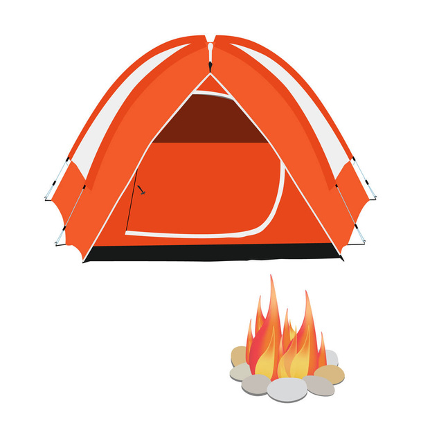Orange camping tent - Foto, immagini