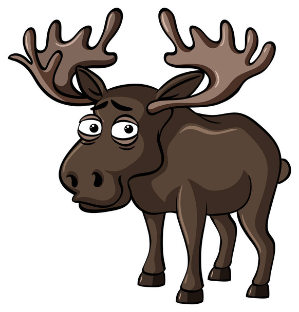 Moose met trieste glimlach - Vector, afbeelding