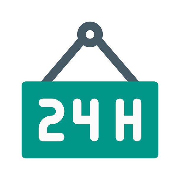 open 24 hours icon - Vector, Image