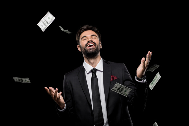 hombre de negocios tirar dinero
 - Foto, Imagen