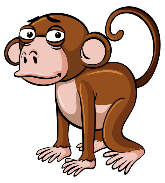 Καφέ μαϊμού με θλιμμένο πρόσωπο - Διάνυσμα, εικόνα