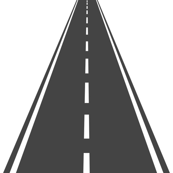 Straight road with white markings vector illustration. Highway r - Vector, Image