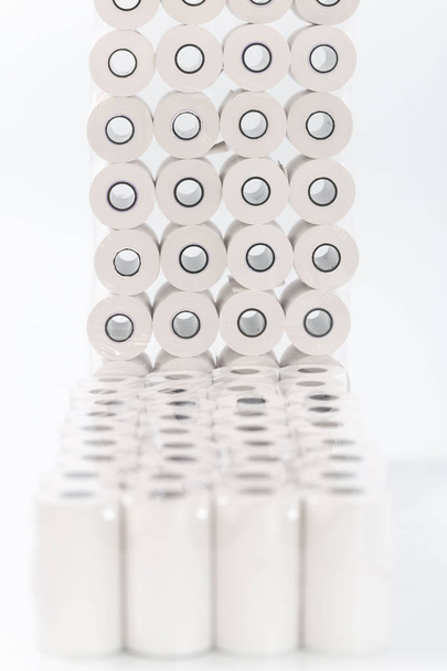 White rolls of cash register tape wholesale - Valokuva, kuva