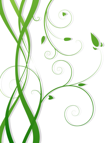 Green floral background - Wektor, obraz