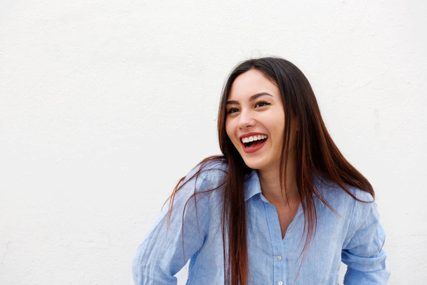 laughing woman with long hair  - Photo, Image