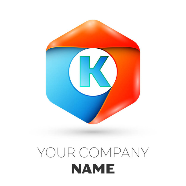 Lettre K symbole de logo vectoriel dans le hexagonal coloré sur fond blanc. Modèle vectoriel pour votre conception
 - Vecteur, image