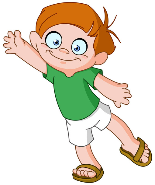 gelukkige jongen zwaaien - Vector, afbeelding