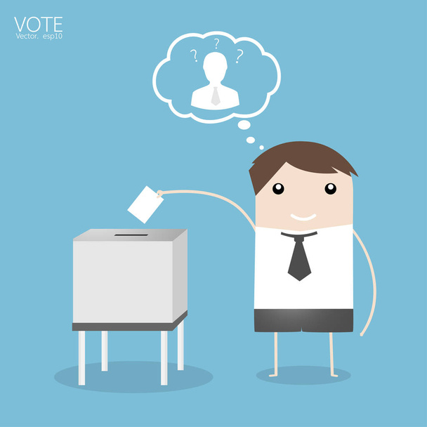 Ψηφοφορία, άνθρωπος ψηφοφορίας σε κάλπη. Εικονογράφηση διάνυσμα - Διάνυσμα, εικόνα