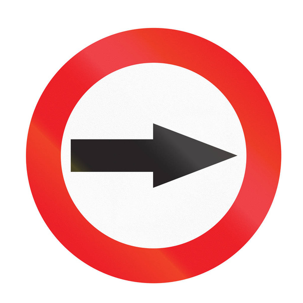 Road sign used in Uruguay - Turn Right - Photo, Image