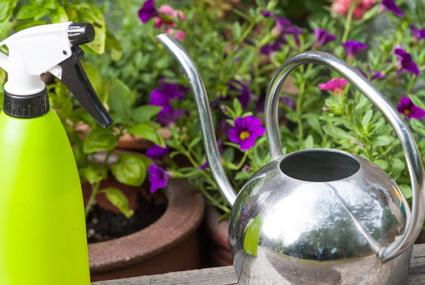 jardinería equipos y herramientas para plantar flores en el jardín
 - Foto, Imagen
