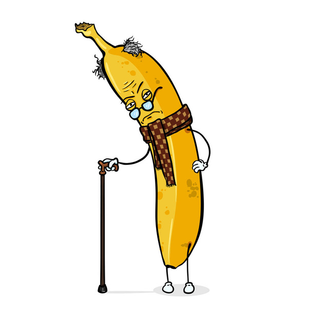 古い機嫌の悪いバナナ - ベクター画像