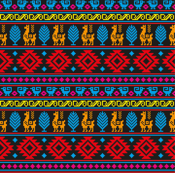 pixel naadloze patroon Azteken - Vector, afbeelding