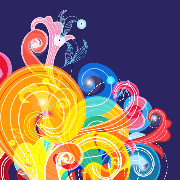 Patrón multicolor abstracto de diferentes rizos
 - Vector, Imagen