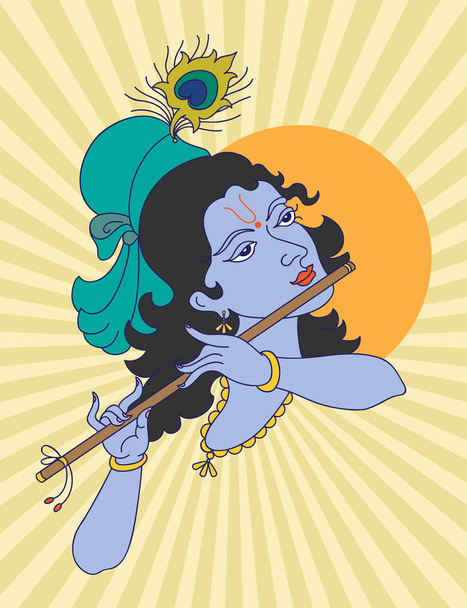 Καλλιγράφος ο Λόρδος Krishna - Διάνυσμα, εικόνα