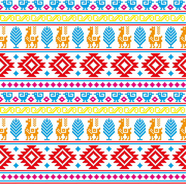 pixel naadloze patroon Azteken - Vector, afbeelding