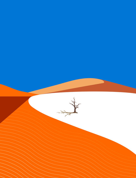 Lonely tree in the desert - Vector, Image