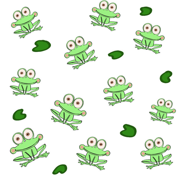cute frog  pattern  background illustration drawing - Foto, immagini