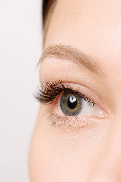 Closeup shot of female eye with day makeup - Photo, Image