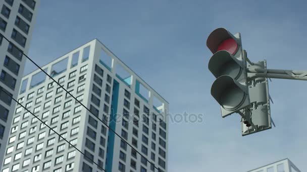 Traffic light changes from red to greent In The City. Traffic light In The City - Footage, Video