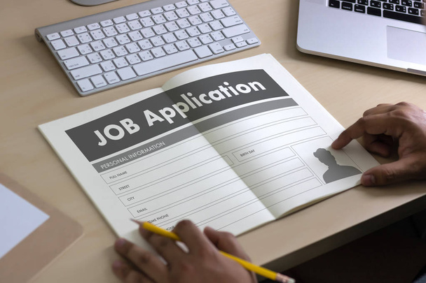 JOB Application Applicant Filling Up the Online  Profession Appl - Foto, afbeelding