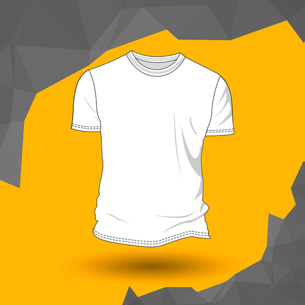 Vector illustration of mens and womens t-shirt. Sport clothes. Front - Вектор,изображение