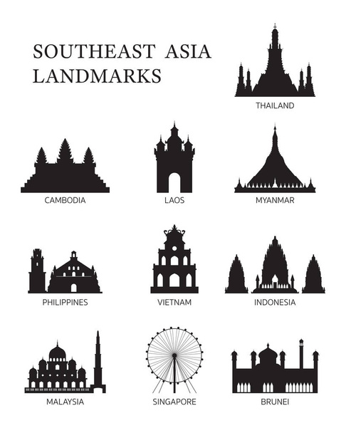 ASEAN, Sud-Est asiatico Set di sagome di riferimento
 - Vettoriali, immagini