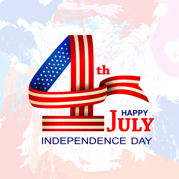 4th of July celebration for Happy Independence Day of America - Vector, imagen