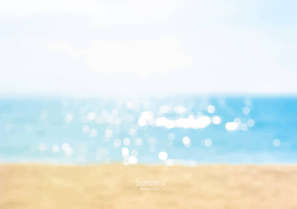 Playa de verano con agua de mar brillante brillante - vector de fondo
 - Vector, imagen