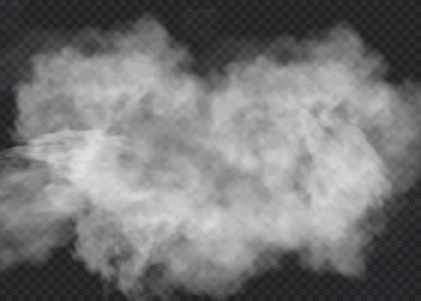 Mist of rook geïsoleerd transparant speciaal effect. Witte vector troebelheid, mist of smog achtergrond. Vectorillustratie - Vector, afbeelding