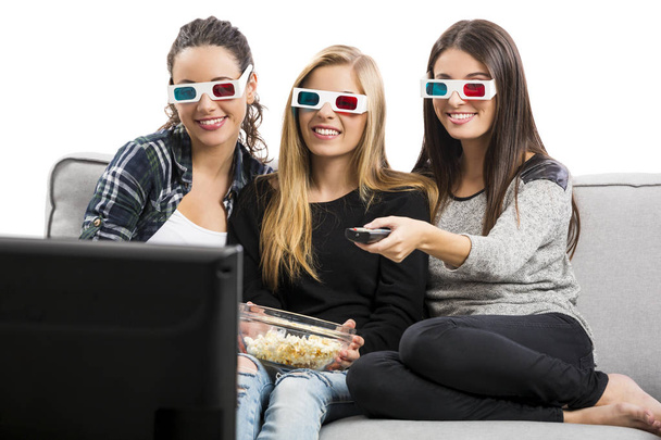 Girls watching 3D movies  - Фото, зображення