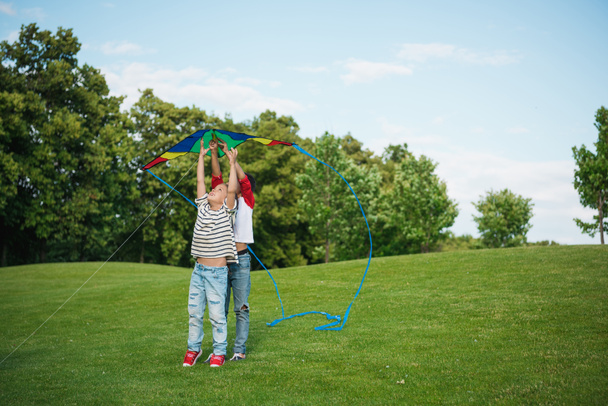 Children playing with kite - Photo, Image