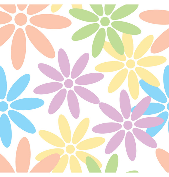  Flower and Daisy Seamless Texture  - ベクター画像