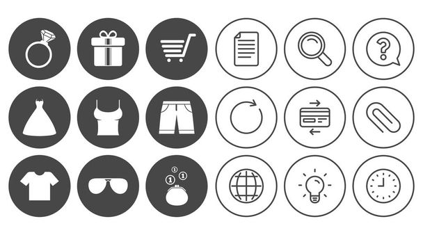 Clothes, accessories icons.  - Vector, afbeelding