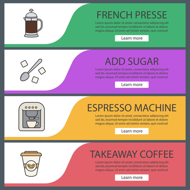 Coffee banner templates  - Vector, Image