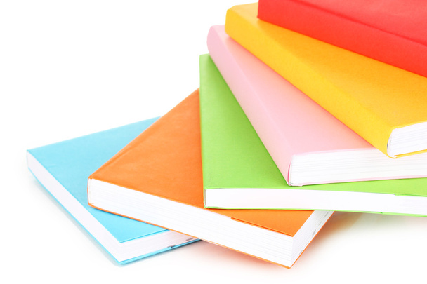 Stack of multicolor books isolated on white - Φωτογραφία, εικόνα