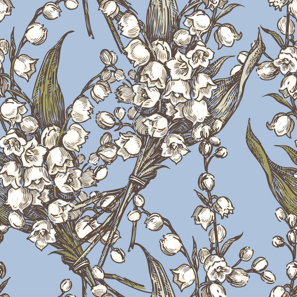 pattern of the bunches of the lilies of the valley - Vector, Imagen