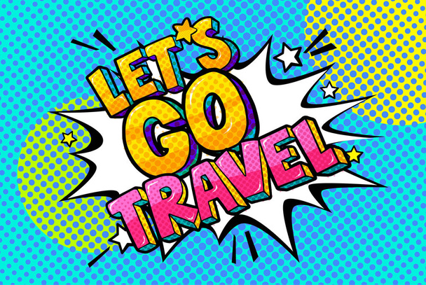 Let s go travel Message - Vector, imagen
