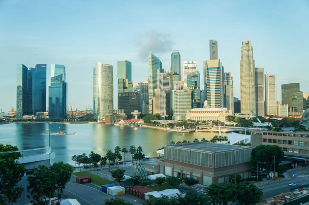 Σιγκαπούρη cityscape μέρα όμορφη Ξαστεριά - Φωτογραφία, εικόνα